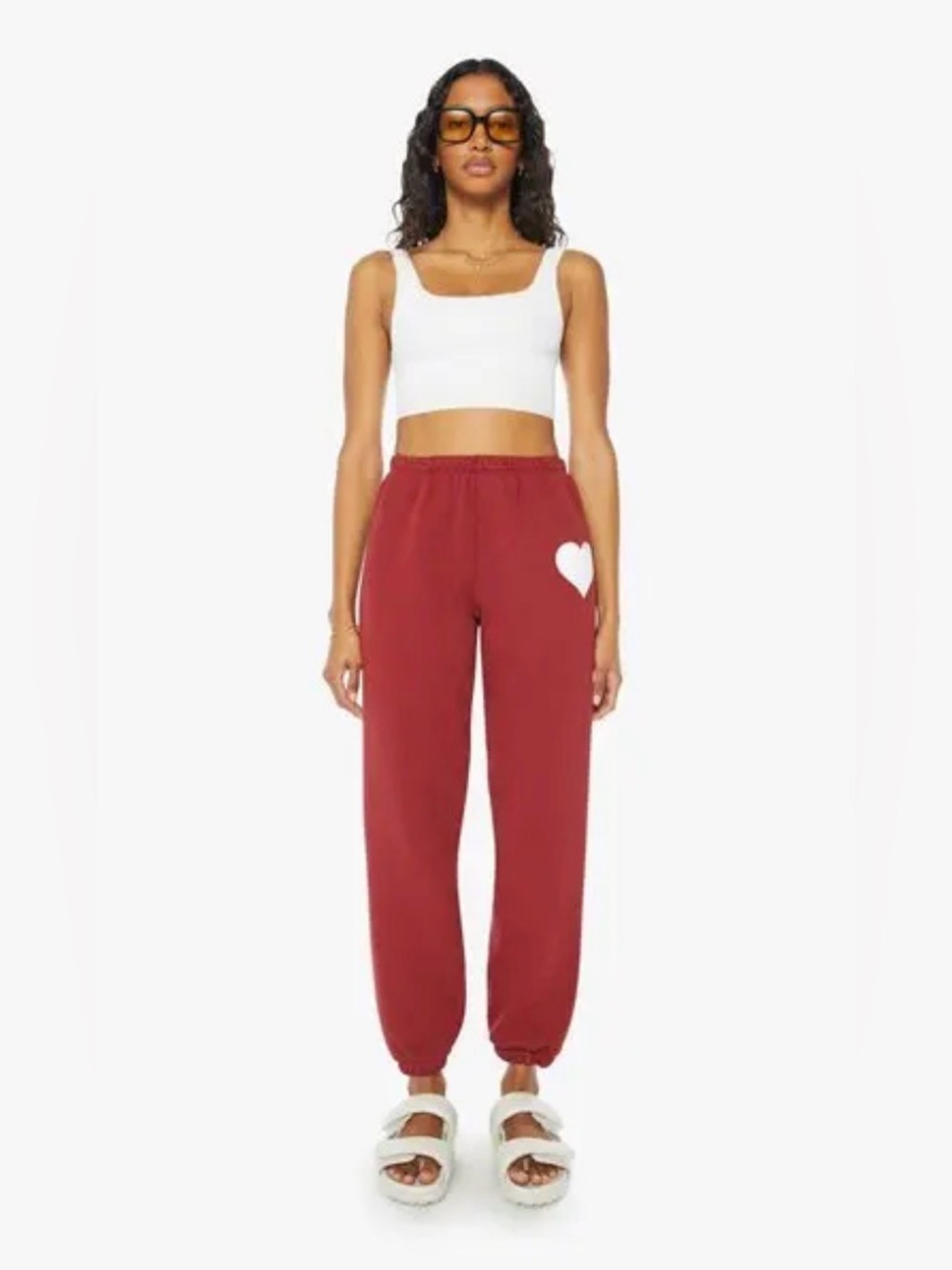 SPRWMN Women's Crimson Heart 100% Cotton Sweatpants - Casual Joggers